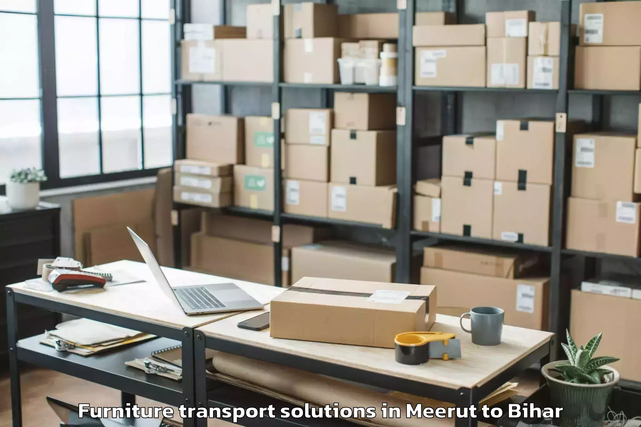 Affordable Meerut to Tariani Chowk Furniture Transport Solutions